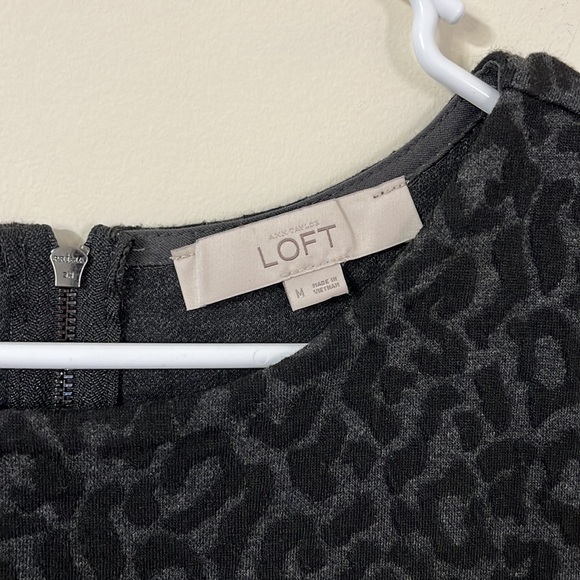 Ann Taylor LOFT Black Animal Print Tee Shirt Dress M - Picture 4 of 7